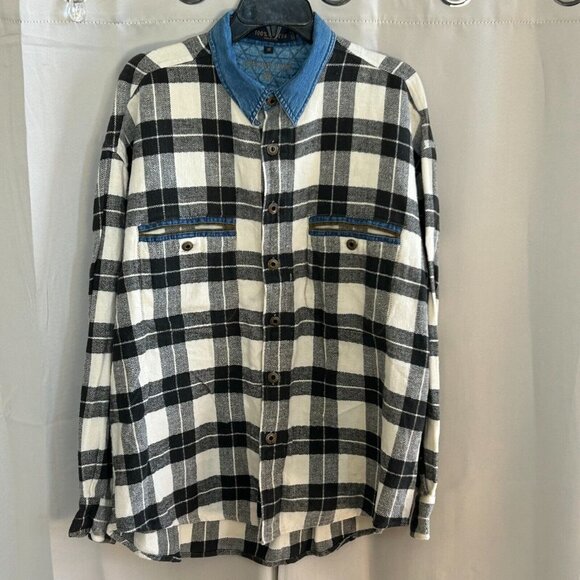 VTg Fryday Club Mens Flannel Jacket XL Plaid Shacket Western Outdoors 17155 - Picture 1 of 14